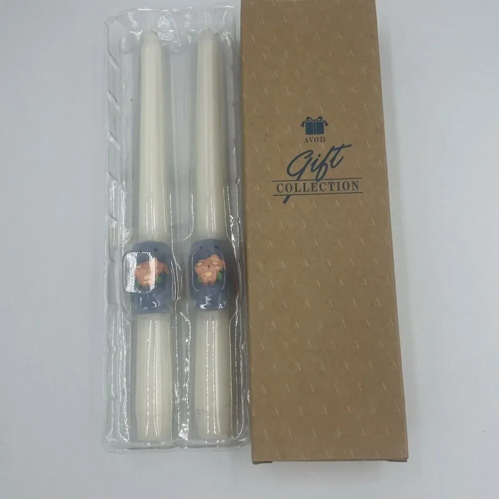 NIB Avon Springtime Easter Bunny Collection 10 inch Taper Candles